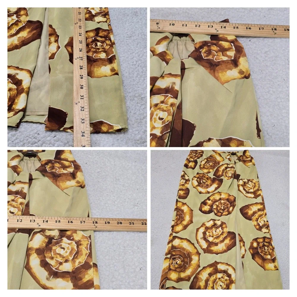 House of Harlow 1960 Nautilus Seashell Print Wrap Maxi Skirt Brown Tan Size M - Picture 6 of 10